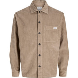 Jack & Jones Ανδρικό Πουκάμισο Κοτλέ Μακρυμάνικο Κανονική Γραμμή Μπεζ 12306176