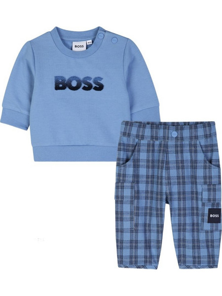 Hugo Boss Βρεφικό Σετ για Αγόρι Χειμωνιάτικο Γαλάζιο Navy Μπλε J53309-81N