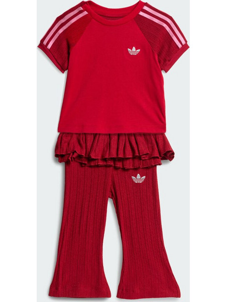 Adidas Βρεφικό Σετ για Κορίτσι Καλοκαιρινό Κόκκινο KR9060