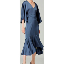 Lynne Midi Φόρεμα για Γάμο / Βάπτιση Σατέν Navy Μπλε 151-511043