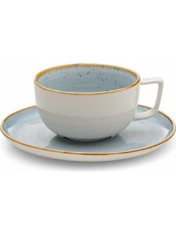 Yuk Σετ Φλιτζάνια Espresso & Ελληνικού Καφέ Πορσελάνης Τιρκουάζ 100ml 6τμχ SNG07DE