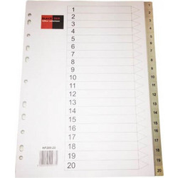 Διαχωριστικά Black-Red PP - 20 Χρώματα & Αριθμοί HF289-20