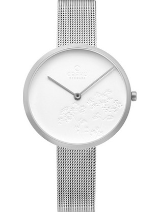Obaku Hassel Natur Γυναικείο Ρολόι με Ασημί Μεταλλικό Μπρασελέ V219LXCHMC