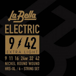 La Bella HRS Σετ 6 Χορδές Ηλεκτρικής Κιθάρας Nickel Plated Steel 9-42" Extra Light Tension