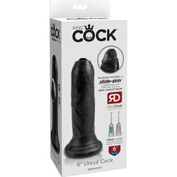 Pipedream King Cock 6" Uncut Dildo με Βεντούζα 16.5cm Μαύρο