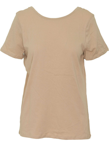 NA KD W DEEP BACK T-SHIRT 1100-000199 - NKD.0S3.040.007-LIG.BEI BEIGE