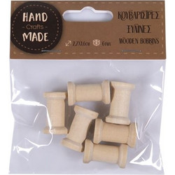 HAND MADE CRAFTS ΚΟΥΒΑΡΙΣΤΡΕΣ ΞΥΛΙΝΕΣ 6ΤΕΜΑΧΙΑ Υ2,7ΕΚ Φ1,6ΕΚ