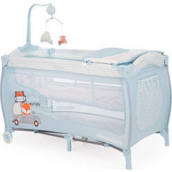 KikkaBoo Dolce Sonno Παρκοκρέβατο 2 Επίπεδων με Στρώμα Δίχτυ & Αλλαξιέρα Blue Foxy