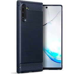 Terrapin Carbon Fibre Gel Case Back Cover Dark Blue (Galaxy Note 10)