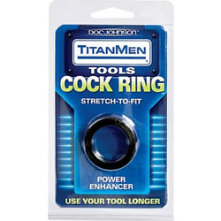 Doc Johnson TitanMen Tools Cock Ring Ελαστικό Δαχτυλίδι Πέους Μαύρο
