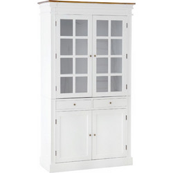 Έπιπλο Βιτρίνα Ξύλινη Λευκή 110x45x200εκ