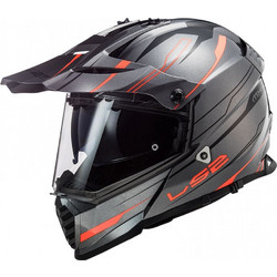 LS2 MX436 Pioneer Evo Knight Titanium/Orange Κράνος Μηχανής On / Off 1350gr
