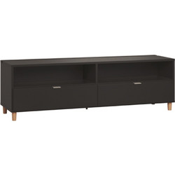 PoliHome Έπιπλο Τηλεόρασης Ξύλινο Μαύρο Μ180xΠ45xΥ56cm Simple 180 16629659