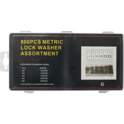 800PCS ΜΕΤΑΛΛΙΚΟΙ ΚΡΙΚΟΙ METRIC LOCK WASHER ASSORTMENT
