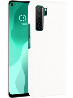 Θήκη για Huawei P40 LITE 5G/Nova 7 SE ανθεκτική στις κρούσεις, με υφή κροκόδειλου, από PC + PU (Λευκό) (OEM)