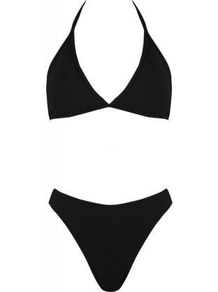 Gsecret Bikini Set Τριγωνάκι με Ενίσχυση Ψηλόμεσο Brazil Μαύρο C9105-12438