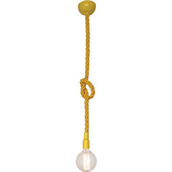 Home Lighting Cords Κρεμαστό Φωτιστικό Οροφής με Σχοινί Ανάρτηση E27 Κίτρινο 77-2306 Yellow