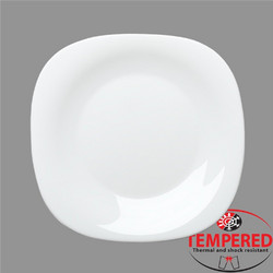 Bormioli Rocco Πιάτα Ρηχά Οπαλίνης Τετράγωνα Tempered Parma Λευκά 31x31cm 6τμχ PRM-FP-31X31