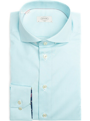 Eton Ανδρικό Πουκάμισο Βαμβακερό Μακρυμάνικο Slim Fit Γαλάζιο 2200794686-542