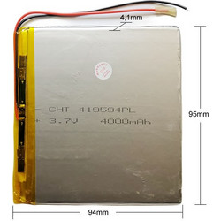 Universal μπαταρία tablet 3.7v 4000mAh 419594 (4.1*95*94mm)