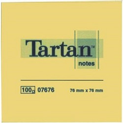 Αυτοκόλλητα Χαρτάκια 3M Tartan 76 x 76 mm (Κίτρινα) (100 Φύλλα) (TART654) (MMMTART654Y)