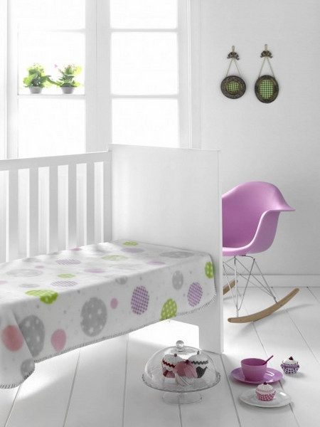 Pielsa Baby Cyrcles 6343 Κουβέρτα Αγκαλιάς Fleece 80x110 Μπλε Λευκή