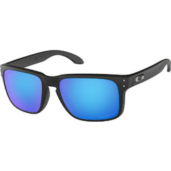Oakley OO 9102 F0 Ανδρικά Γυαλιά Ηλίου Τετράγωνα Κοκάλινα Μαύρα με Μπλε Καθρέπτη Φακό