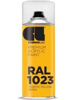 Cosmoslac Premium Acrylic Paint Σπρέι Βαφής Traffic Yellow RAL1023 Gloss 400ml