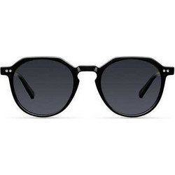 Meller Chauen All Black Ανδρικά Γυαλιά Ηλίου Στρογγυλά Κοκάλινα Μαύρα με Μαύρος Polarized Φακό