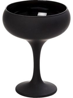 Espiel Σετ Ποτήρια Σαμπάνιας Γυάλινα Κολωνάτα Maya Black 270ml 6τμχ RAB329K6