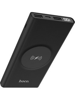 Hoco J37 Wisdom Wireless Power Bank 10000mAh 18W με 2 Θύρες USB-A Black