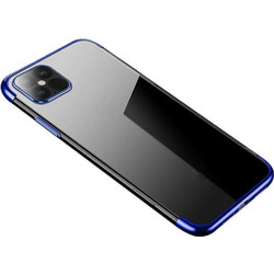 Clear Color Case Gel TPU Electroplating frame Cover for iPhone 13 Pro blue