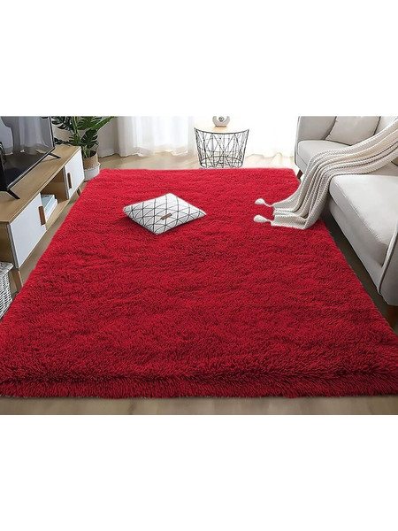 Γαρύφαλλο Χαλί Ορθογώνιο Shaggy 200x290cm Fluffie Κόκκινο