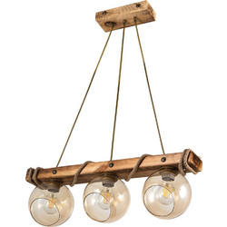 ARlight 2059/3 Κρεμαστό Φωτιστικό Οροφής με Σχοινί Πολύφωτο Καφέ 0103391