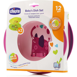 Chicco Baby's Dish Set Pink 12m+