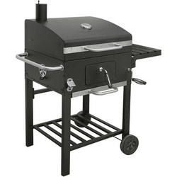 Grill Chef Μαντεμένια Ψησταριά Κάρβουνου Καπνιστήριο με Καπάκι και Ρόδες Επιφάνειας 53x45cm 11528