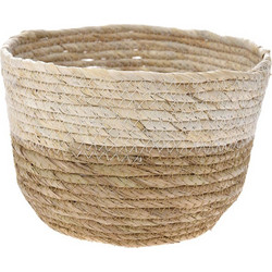 Καλάθι Ψάθινο Βαθύ 23 X 16 cm - Δίχρωμο Μπεζ OEM Μπεζ