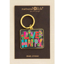 Μπρελόκ Κλειδιών Σμάλτου Live Happy Natural Life