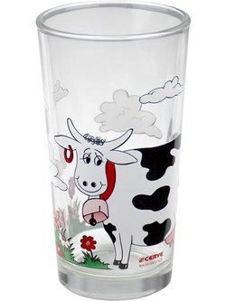 Cerve Σετ Ποτήρια Νερού Γυάλινα Happy Cow 250ml 3τμχ L55714