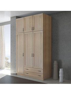 Savvidis Τρίφυλλη Ντουλάπα Ρούχων με Πατάρι Latte 152x60x233cm SV3FNPN