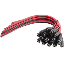 FOLKSAFE καλώδιο FS-DCPIGTAIL-F με θηλυκό βύσμα 5.5x2.1mm, 10τμχ