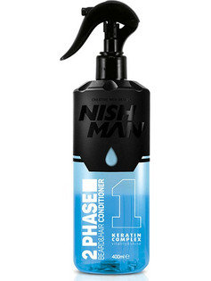 Nish Man 2 Phase Beard & Hair Leave In Conditioner Κρέμα για Ξηρά & Ταλαιπωρημένα Μαλλιά 400ml