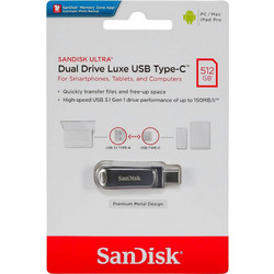 Sandisk Ultra Dual Drive Luxe 512GB USB Stick 3.2 Gen 1 με USB-A & USB-C