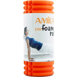 Amila Κύλινδρος Foam Roller Eva 14X33Cm Πορτοκαλί-Μαύρο (96821)