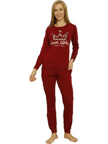 Classic Touch Cool Girls Σετ Γυναικείες Πιτζάμες Μπορντό 20212041BOR