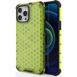 Honeycomb Case armor cover with TPU Bumper for iPhone 13 Pro Max green