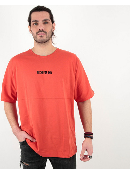 Reckless T-Shirt με τύπωμα Oversized Πορτοκαλί