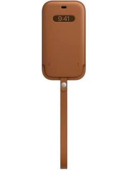 Apple Leather Sleeve with MagSafe Saddle Brown (iPhone 12 / 12 Pro)