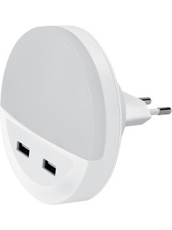 LED NIGHT LAMP WITH 2XUSB 0.5W 4000K - 99USB2