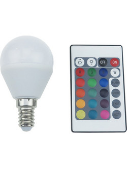 LED SMD BALL E14 230V 4W IR RGB+3000K 120 300Lm Ra80 - G45414RGBWN